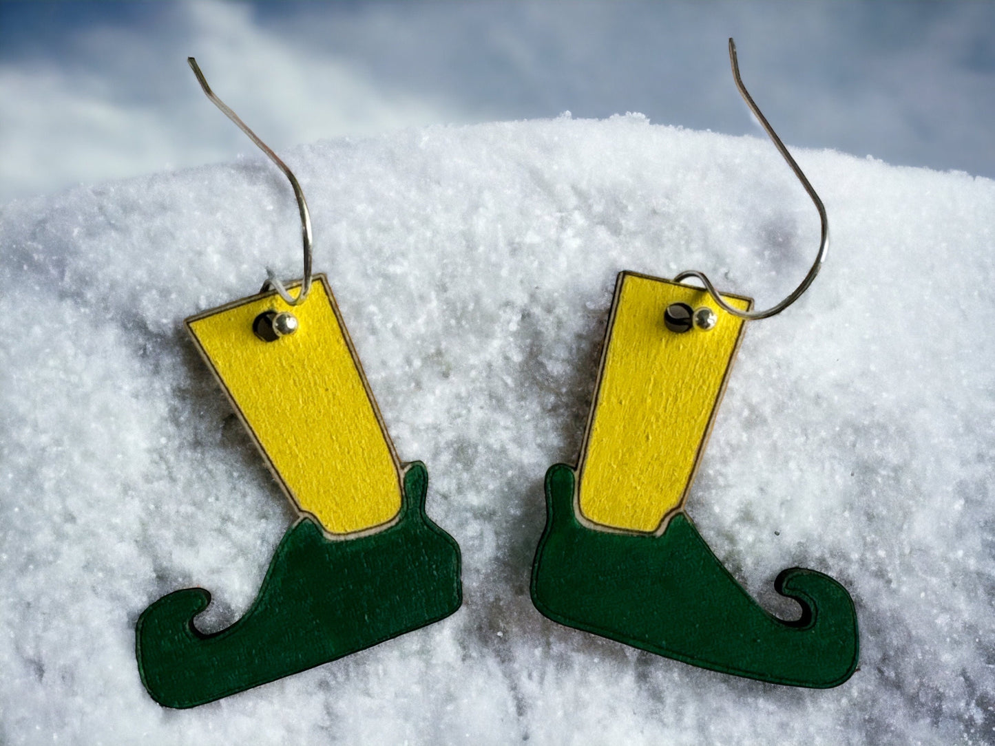 Buddy the Elf Shoe Earrings - Handcrafted Holiday Movie Inspired Jewelry - Festive Christmas Elf Accessory - Whimsical Winter Gift Idea