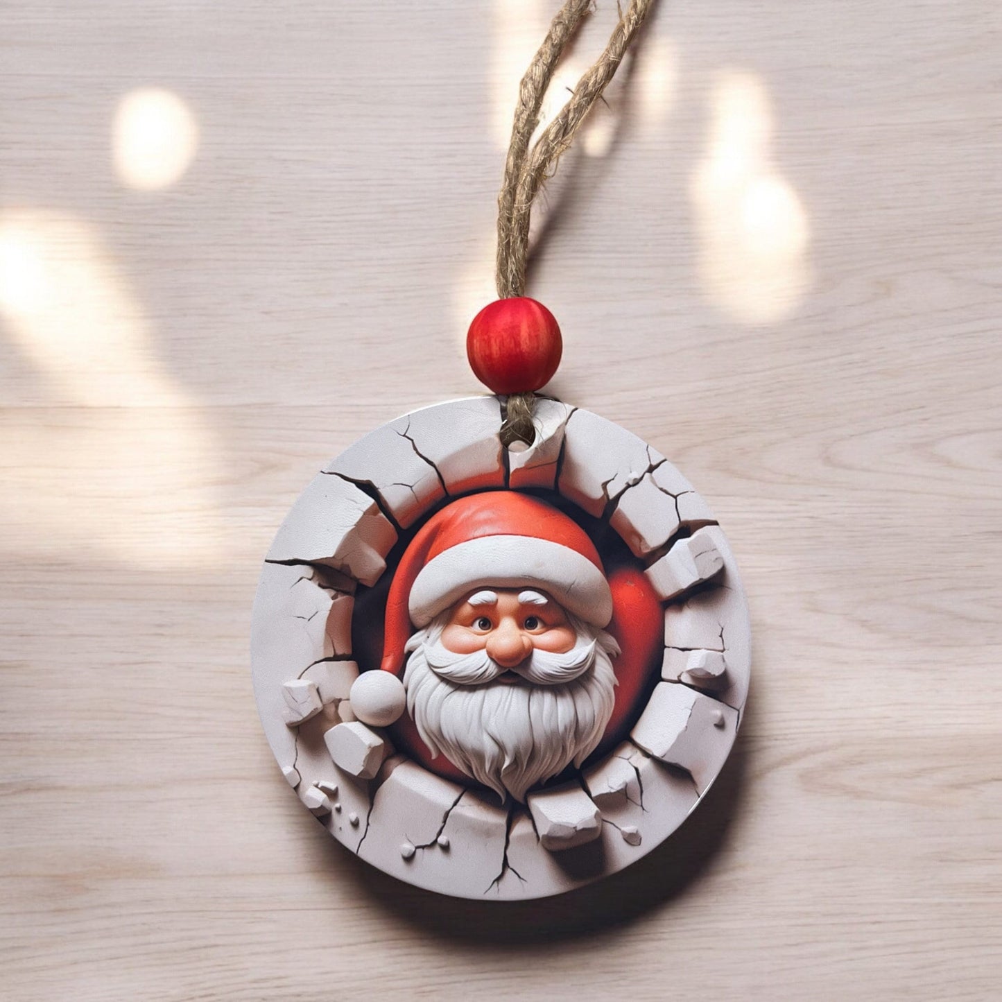 3D Santa Breakthrough Ornament | Funny Santa Bum Christmas Decor