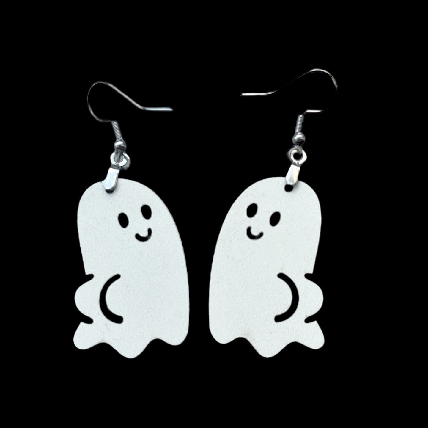 Funny Ghost Butt Cheeks Earrings | Halloween Dangle Earrings | Laser Etched Wooden Ghost Jewelry | Quirky Spooky Accessories