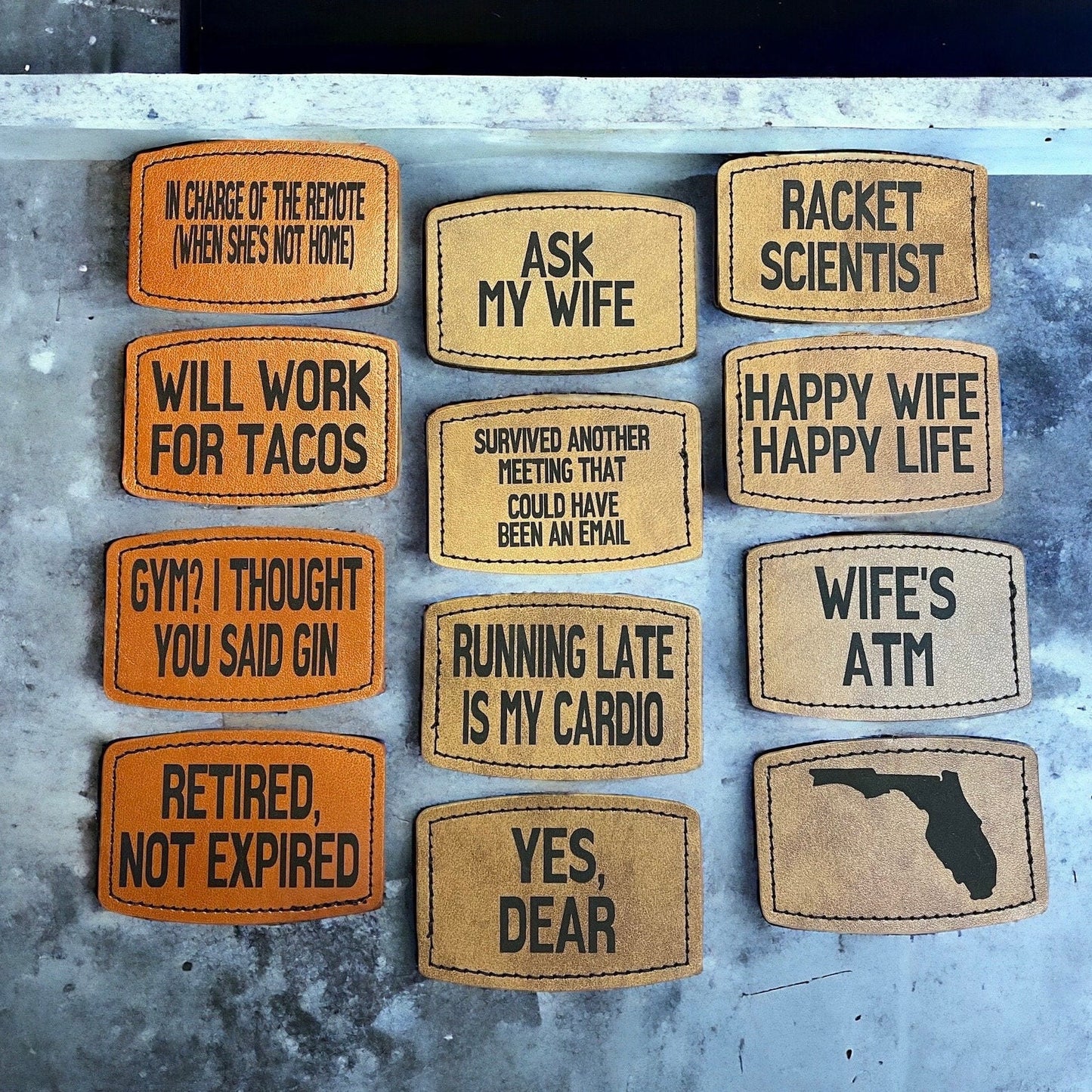 Custom Funny Hat Patches- Gift for him: "In Charge of Remote," "Ask My Wife," "Happy Wife Happy Life," "Yes Dear," & More! Easy Iron-On