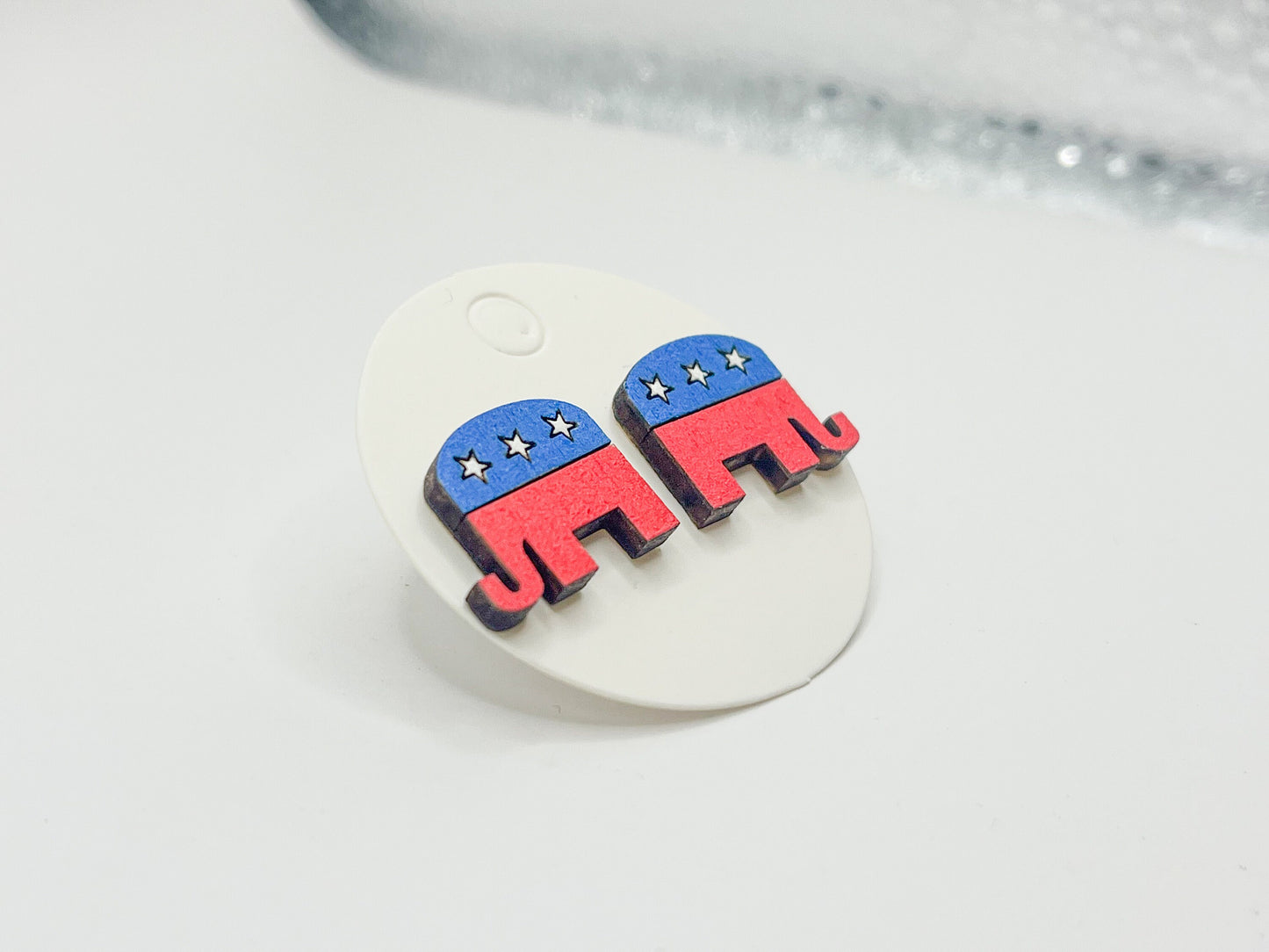 2024 Election Day Earrings & Pin Set – Republican Elephant & Democrat Donkey Jewelry