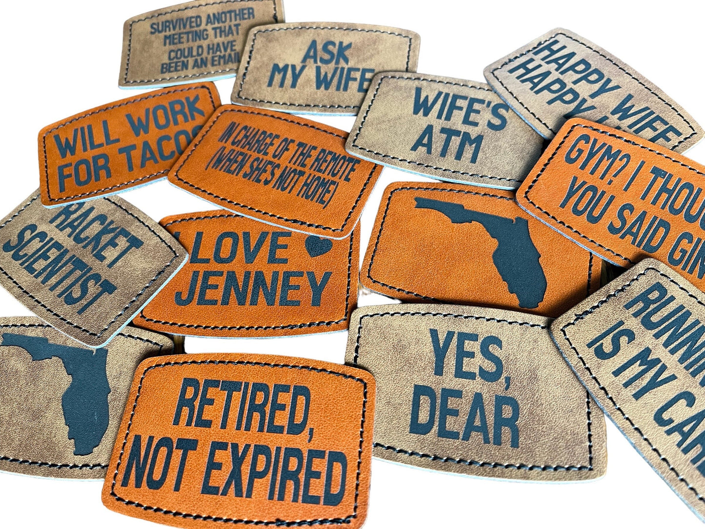 Custom Funny Hat Patches- Gift for him: "In Charge of Remote," "Ask My Wife," "Happy Wife Happy Life," "Yes Dear," & More! Easy Iron-On