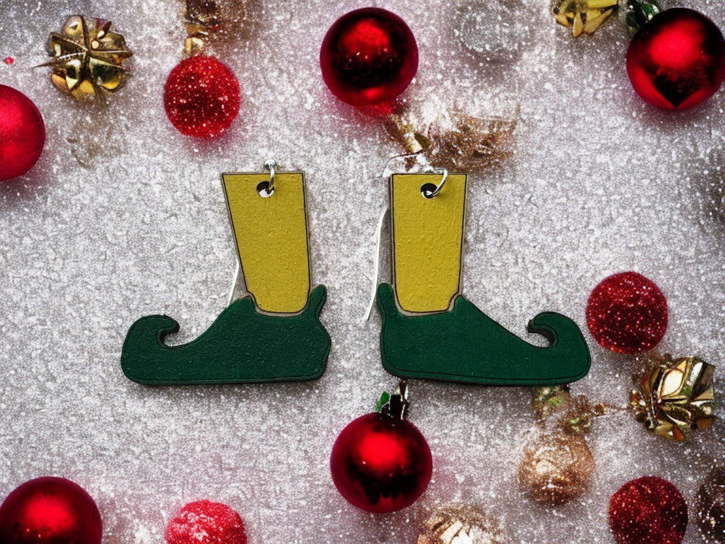 Buddy the Elf Shoe Earrings - Handcrafted Holiday Movie Inspired Jewelry - Festive Christmas Elf Accessory - Whimsical Winter Gift Idea