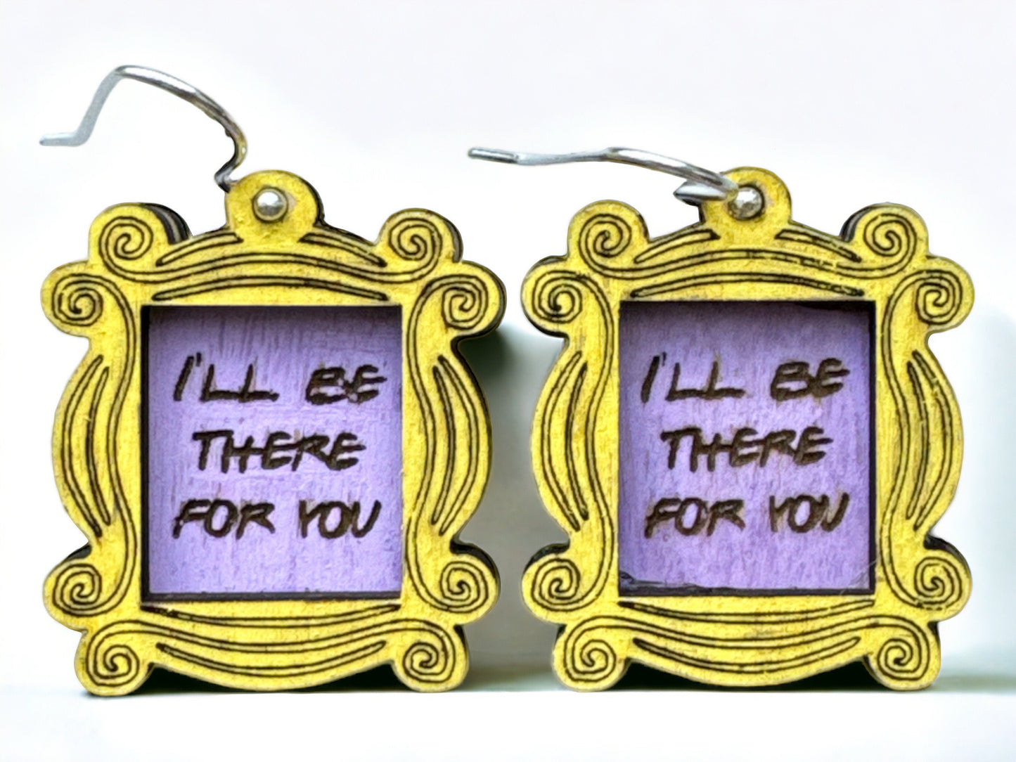 Friends TV Show Frame Earrings - Flat or 3D Style - Ill Be There for You - Rachel Green - Monica Geller - Unique TV Show Jewelry