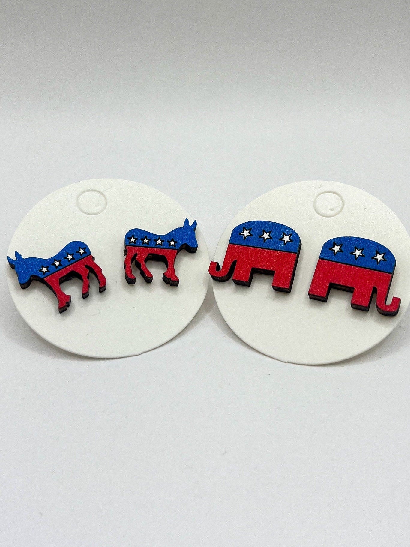 2024 Election Day Earrings & Pin Set – Republican Elephant & Democrat Donkey Jewelry