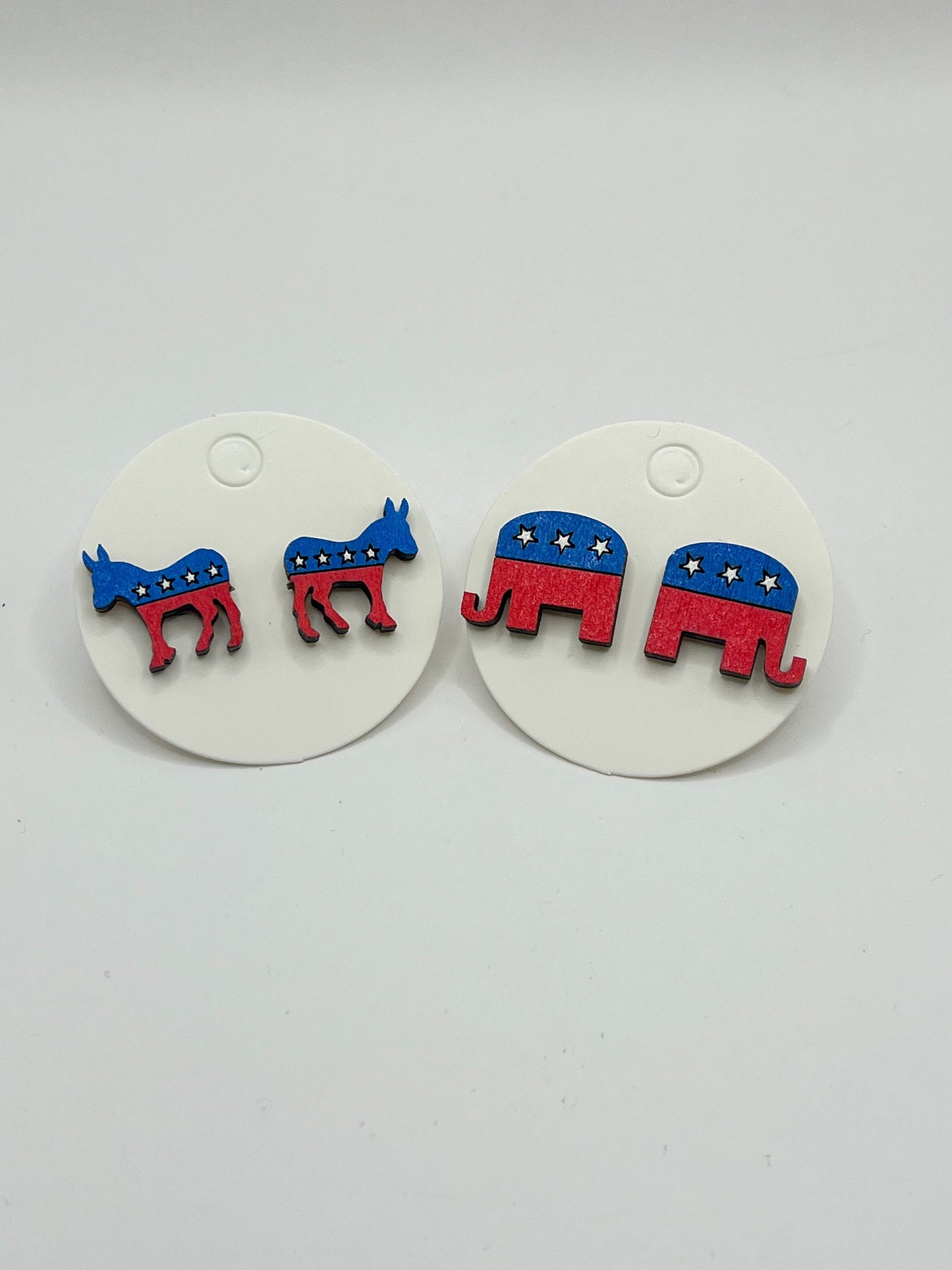 2024 Election Day Earrings & Pin Set – Republican Elephant & Democrat Donkey Jewelry