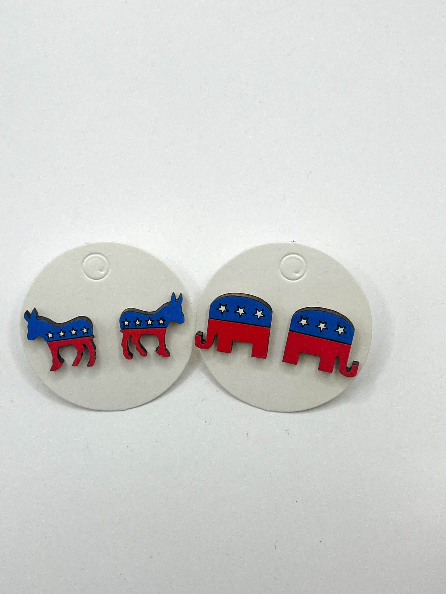 2024 Election Day Earrings & Pin Set – Republican Elephant & Democrat Donkey Jewelry