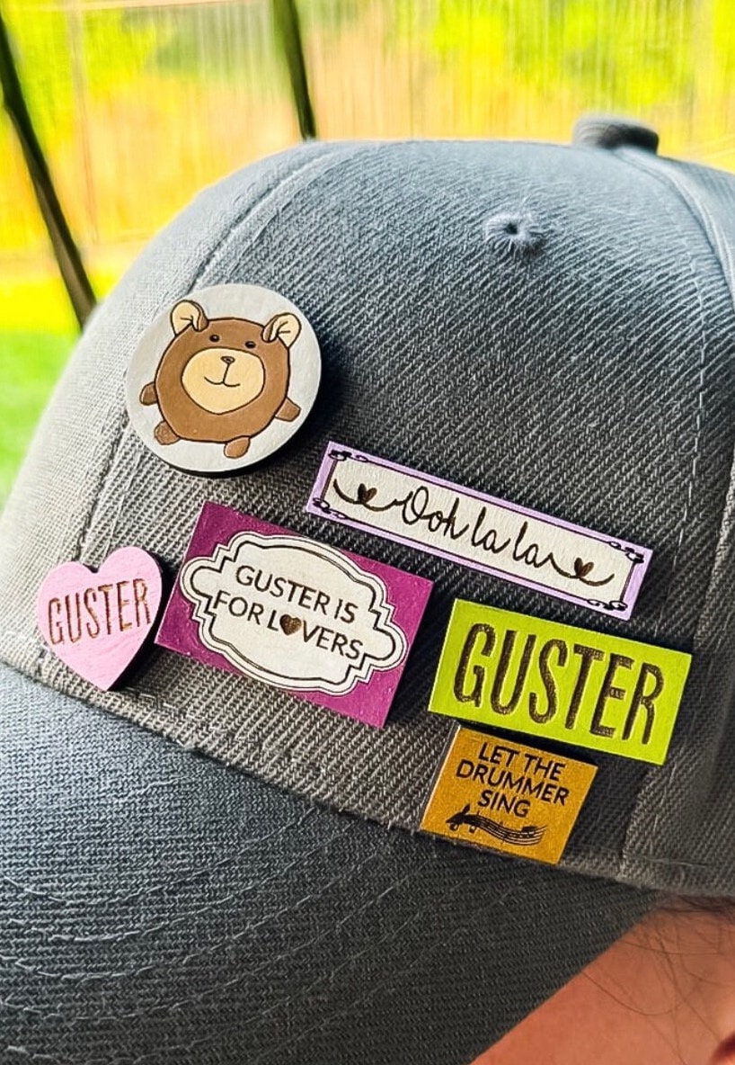 Guster the band wooden pin featuring Big Friend from the album Parachute