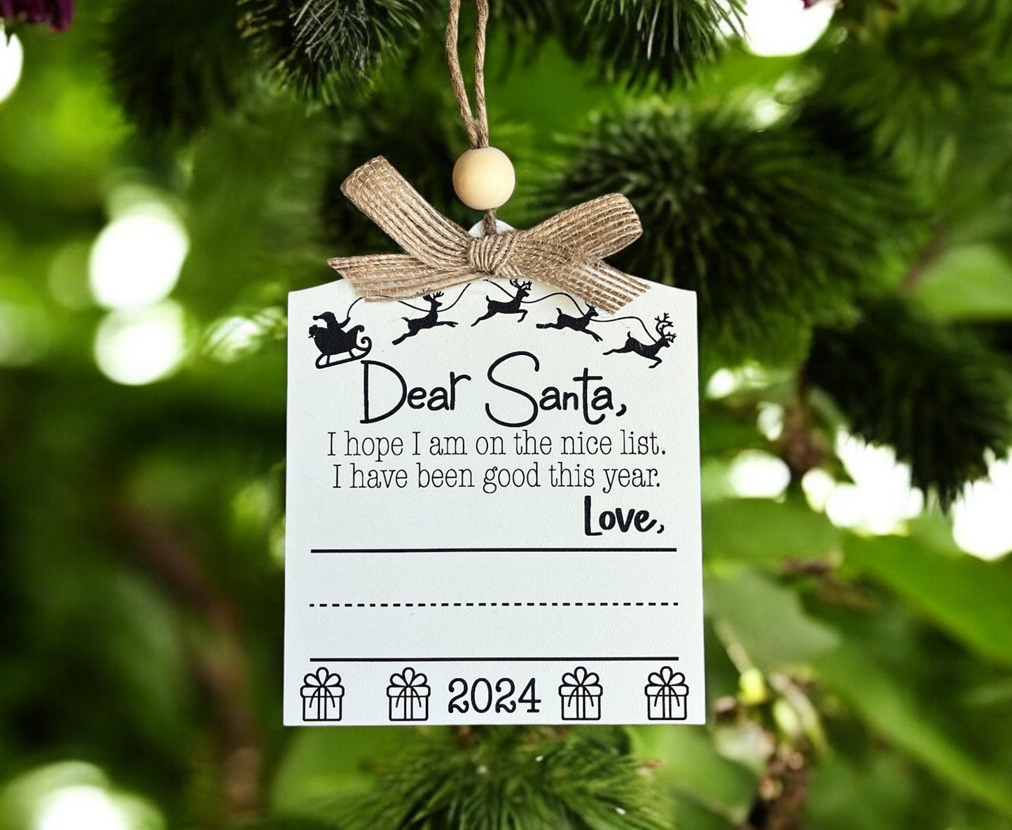 Customizable Dear Santa Letter Christmas Ornament | Personalized Child’s Name | FREE SHIPPING | 2024 Holiday Keepsake | Kids Letter to Santa